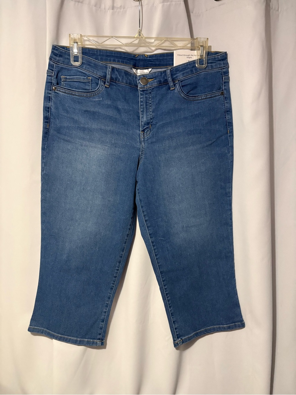 Christopher & Banks Mid-Blue Cropped Stretch Denim Jeans